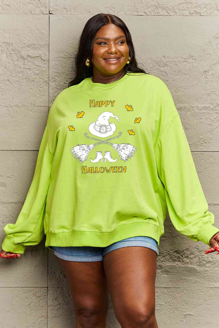 Simply Love Full Size HAPPY HALLOWEEN Graphic Sweatshirt |1mrk.com