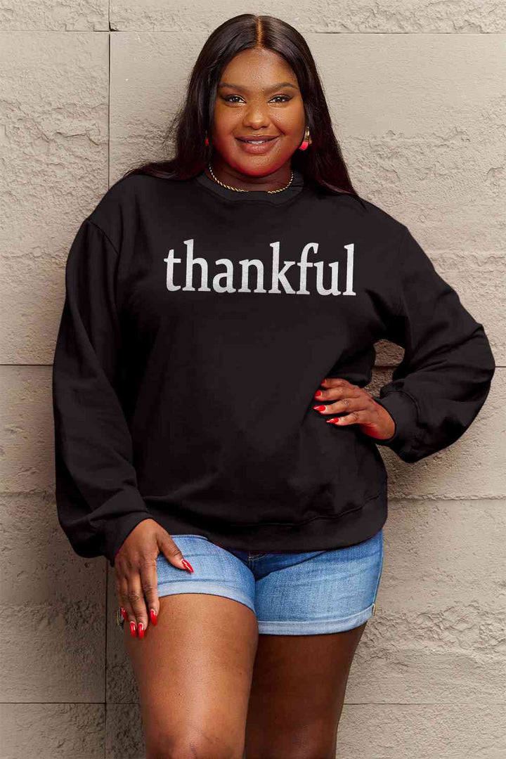 Simply Love Full Size THANKFUL Graphic Sweatshirt |1mrk.com