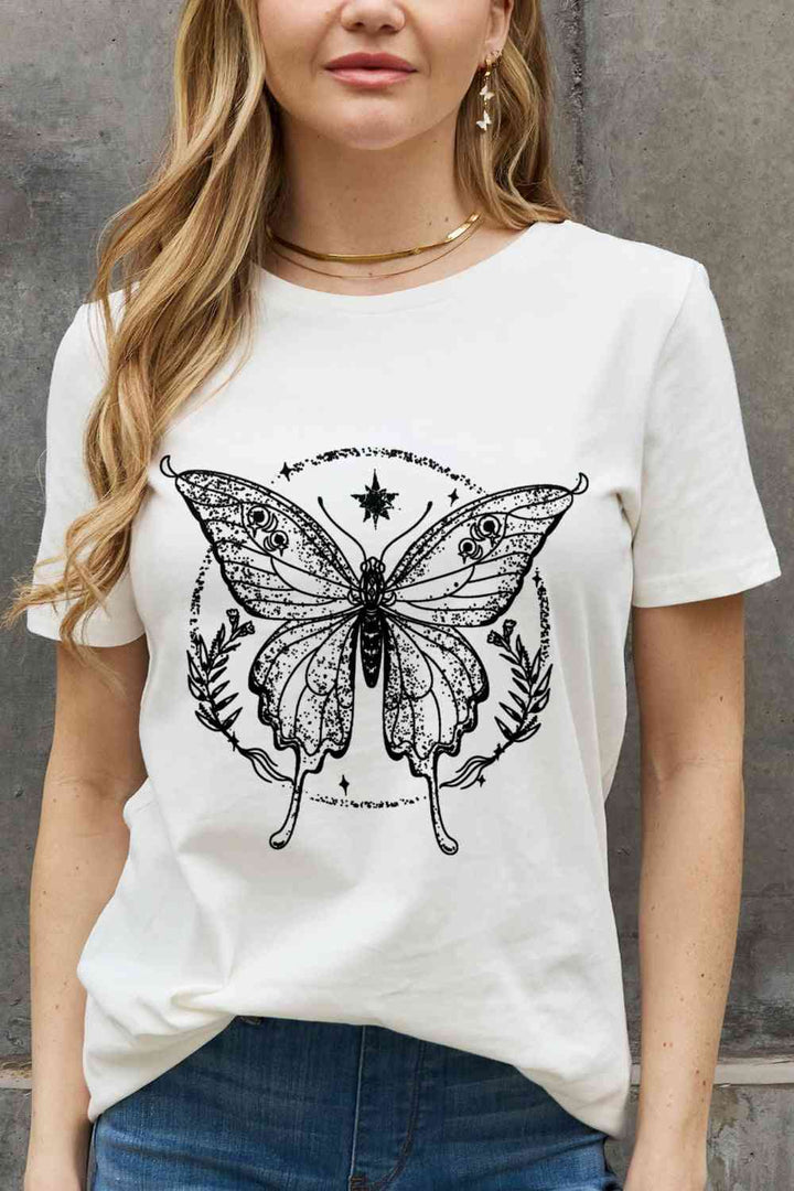 Simply Love Simply Love Full Size Butterfly Graphic Cotton Tee | 1mrk.com