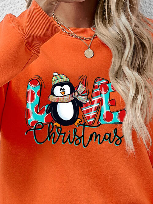 LIVE CHRISTMAS Drop Shoulder Round Neck Sweatshirt |1mrk.com