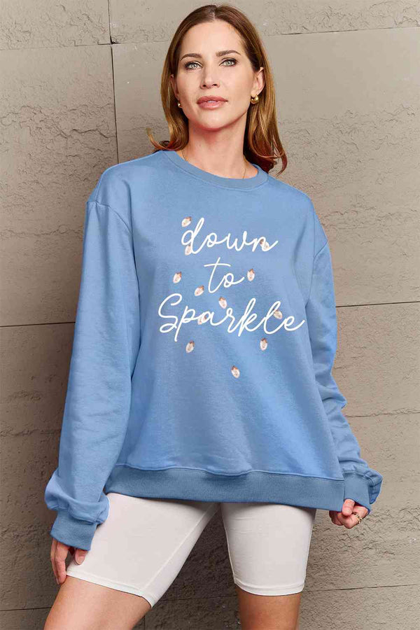 Simply Love Full Size Letter Graphic Long Sleeve Sweatshirt |1mrk.com