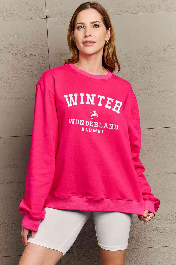 Simply Love Full Size WINTER WONDERLAND ALUMNI Graphic Long Sleeve Sweatshirt |1mrk.com