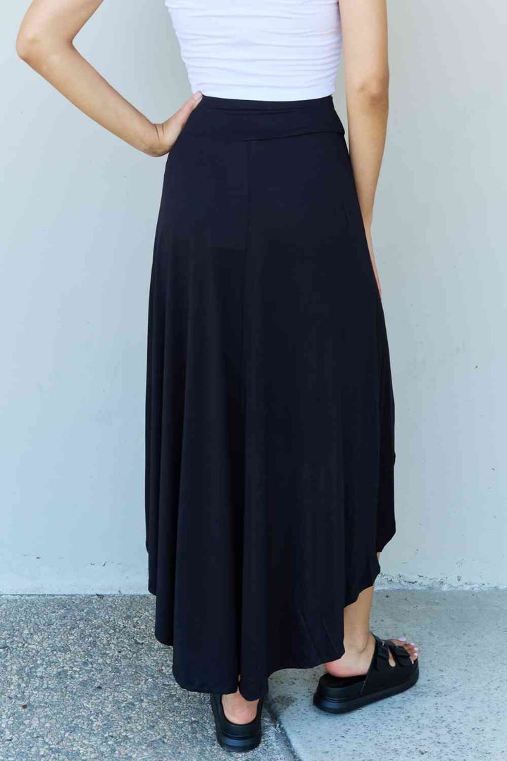 Ninexis First Choice High Waisted Flare Maxi Skirt in Black | 1mrk.com