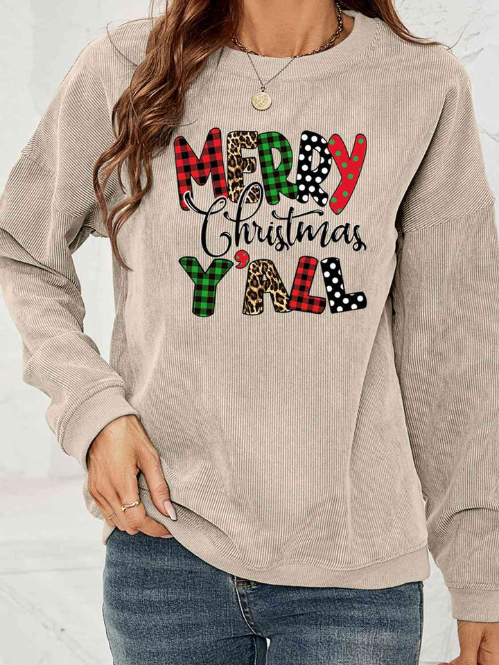 MERRY CHRISTMAS Y'ALL Graphic Sweatshirt | 1mrk.com