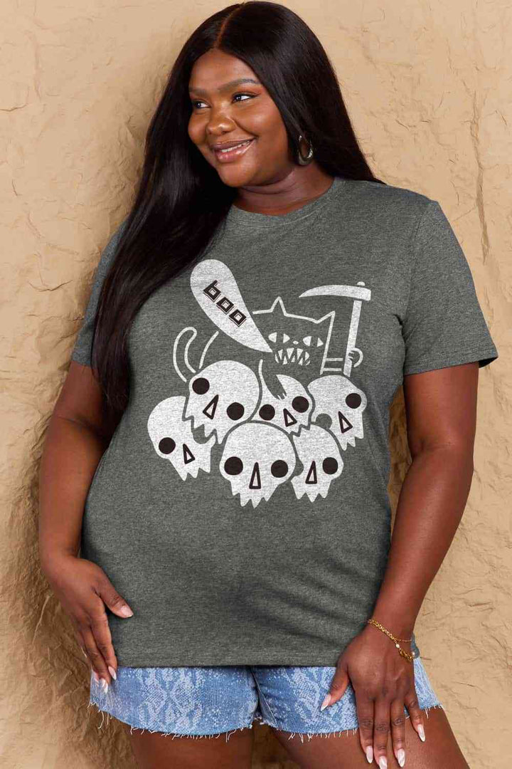 Simply Love Full Size Graphic BOO Cotton T-Shirt | 1mrk.com