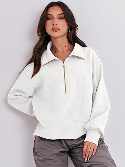 Half Zip Up Collared Sweatshirts |1mrk.com