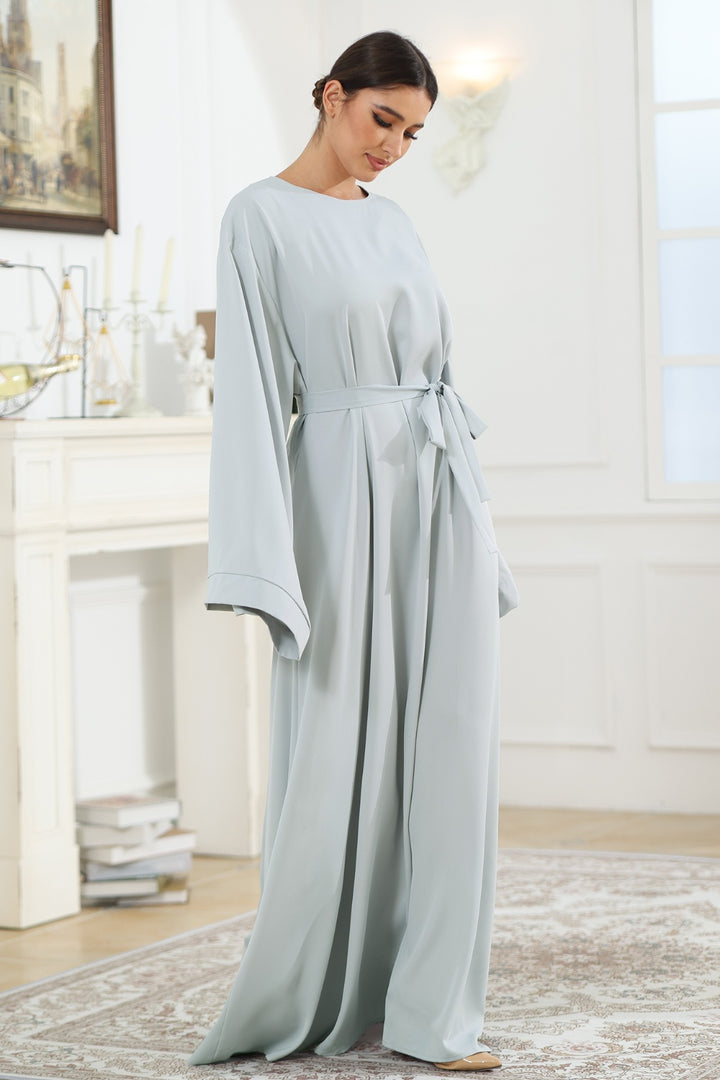 Round Neck Kimono Sleeve Tie Waist Dress | Trendsi