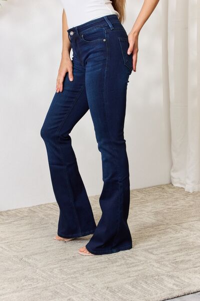 Kancan Full Size Mid Rise Flare Jeans | 1mrk.com