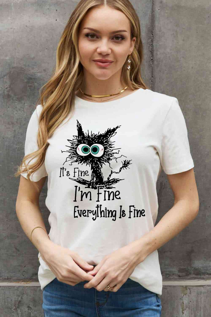 Simply Love Full Size IT‘S FINE IT‘S FINE EVERYTHING IS FINE Graphic Cotton Tee | 1mrk.com