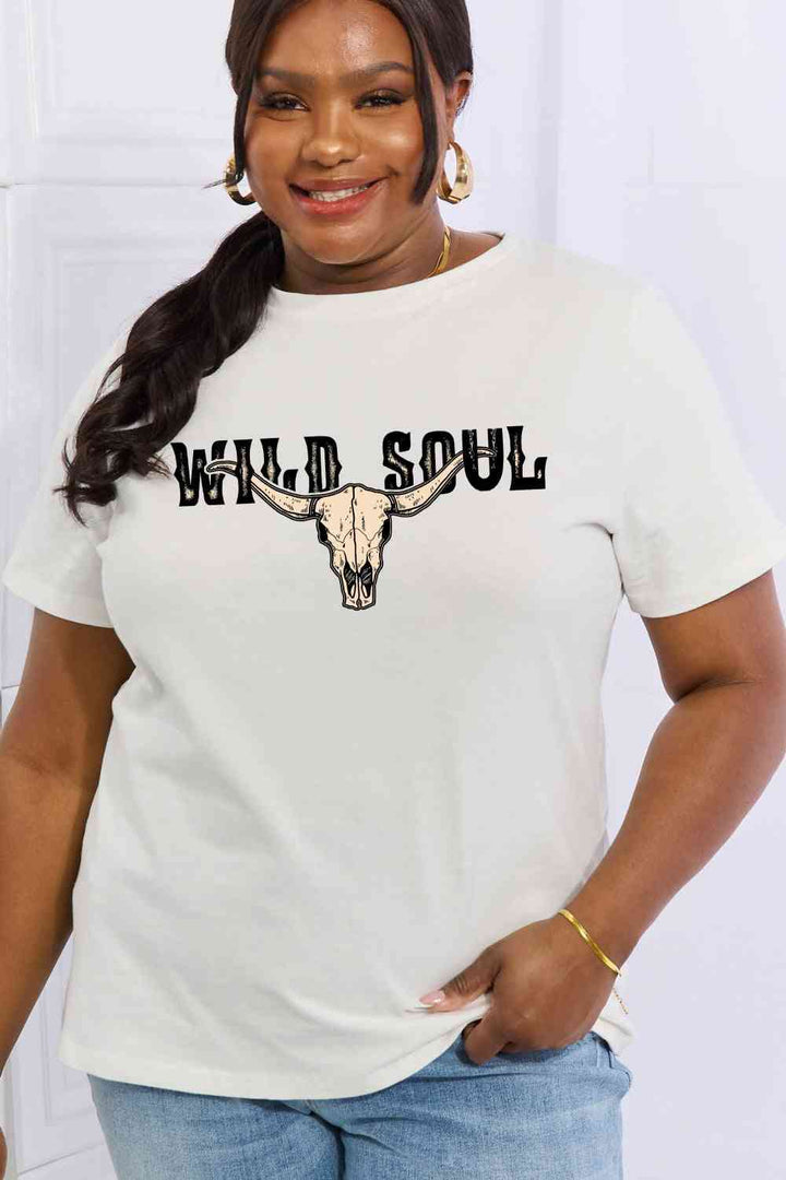 Simply Love Full Size WILD SOUL Graphic Cotton Tee | 1mrk.com