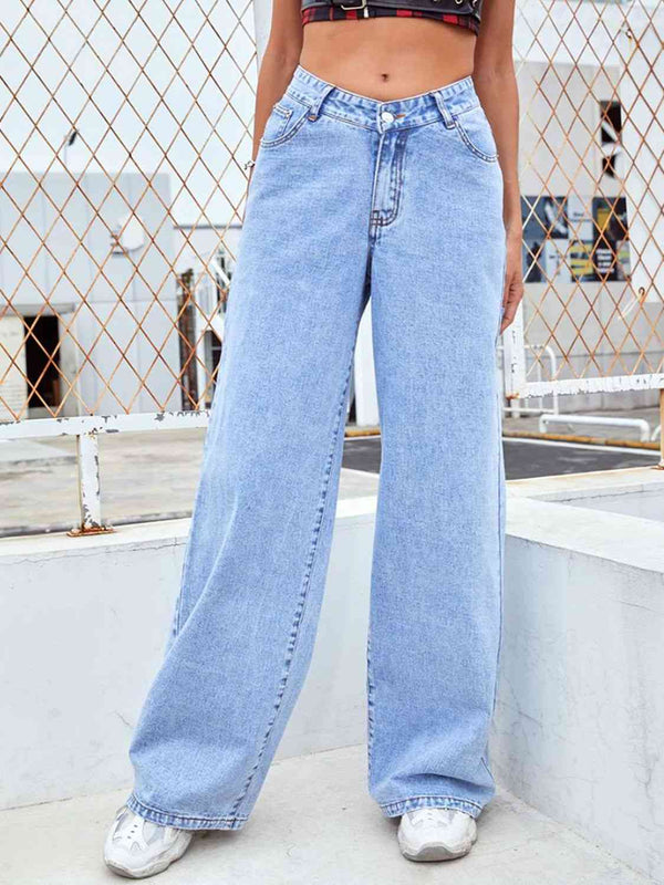Wide Leg Jeans with Pockets | 1mrk.com