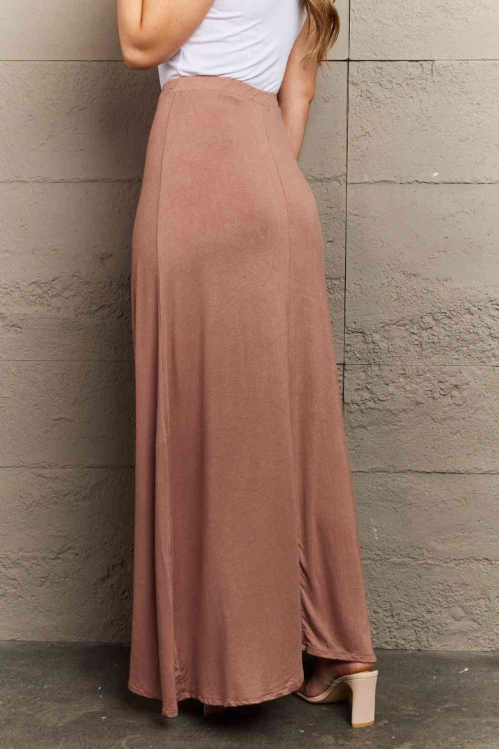 Culture Code For The Day Full Size Flare Maxi Skirt in Chocolate |1mrk.com