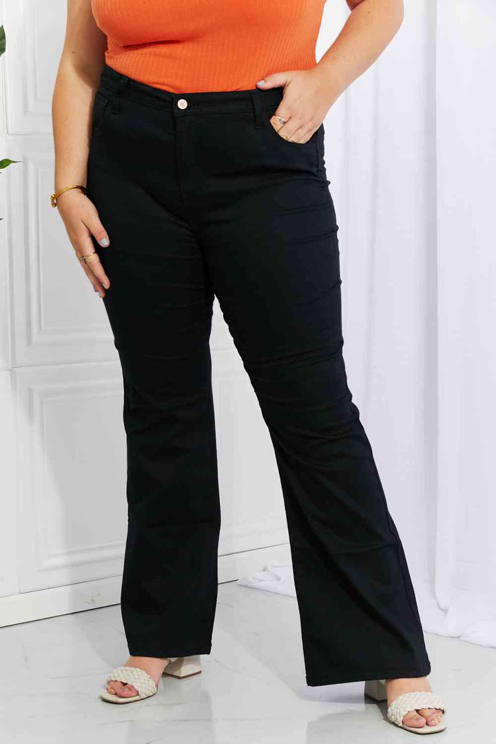Zenana Clementine Full Size High-Rise Bootcut Jeans in Black |1mrk.com
