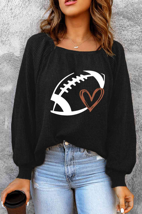 Football Graphic Ribbed Top | 1mrk.com