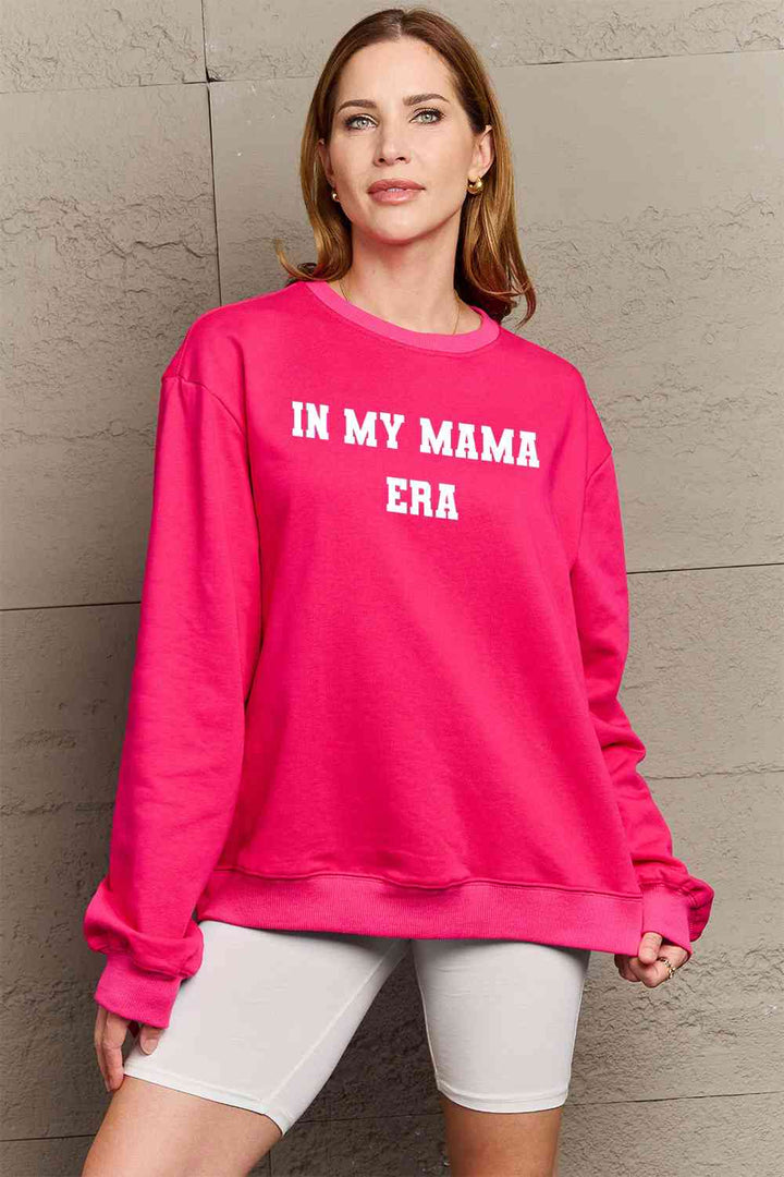 Simply Love Full Size IN MY MAMA EAR Graphic Sweatshirt |1mrk.com