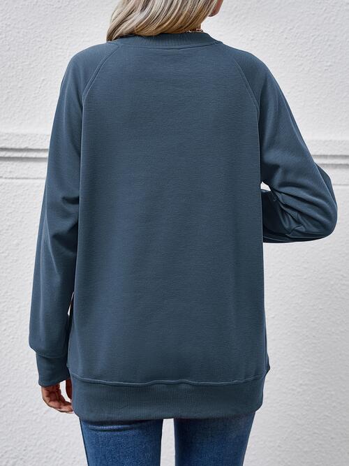 Round Neck Long Sleeve Sweatshirt |1mrk.com