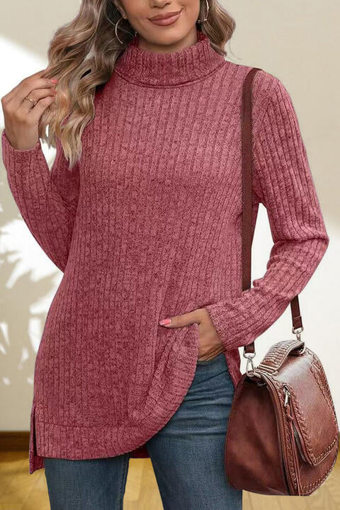 Turtleneck High Low Top | 1mrk.com