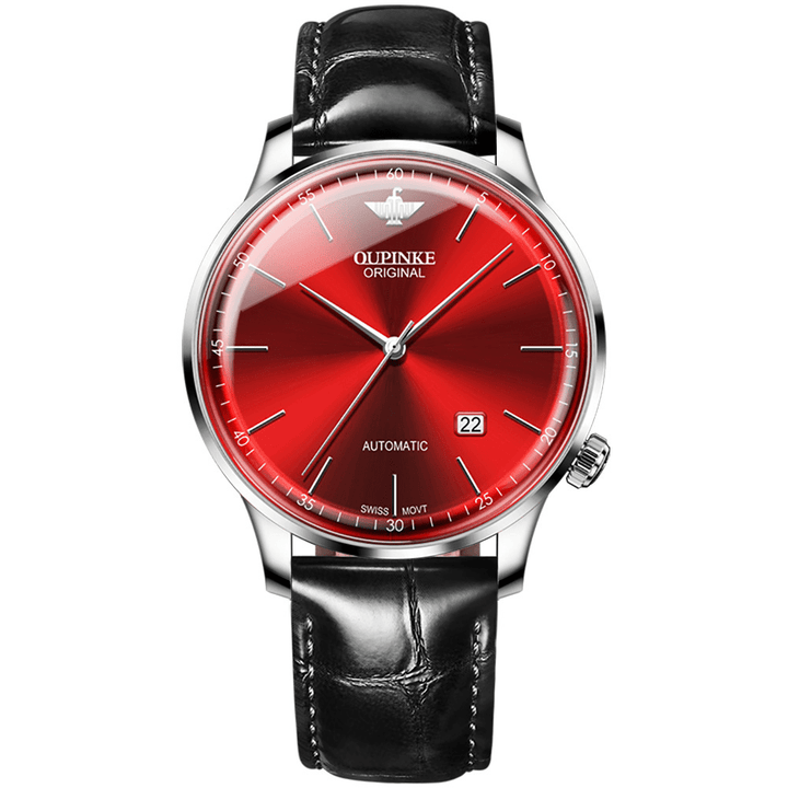  OUPINKE Diamond Watches for Womens Luxury Red Leather
