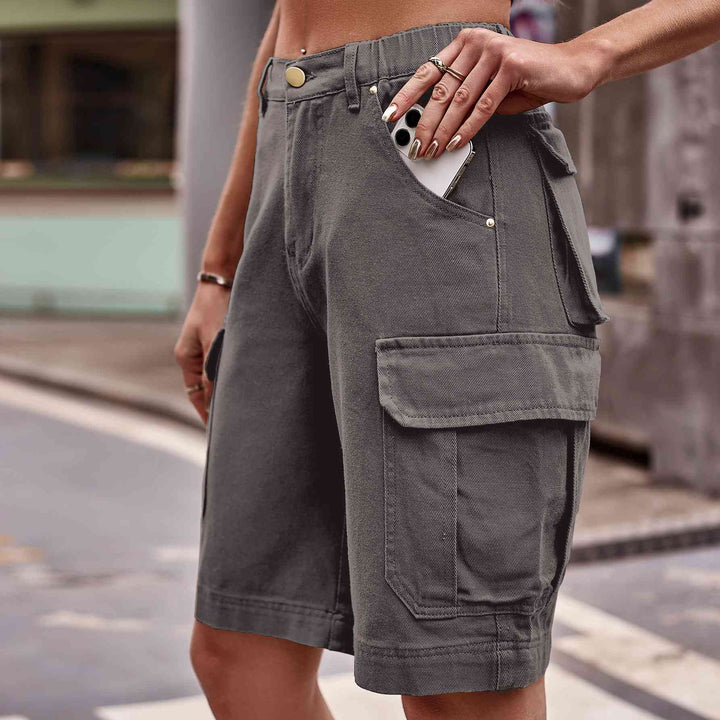 Denim Cargo Shorts with Pockets |1mrk.com