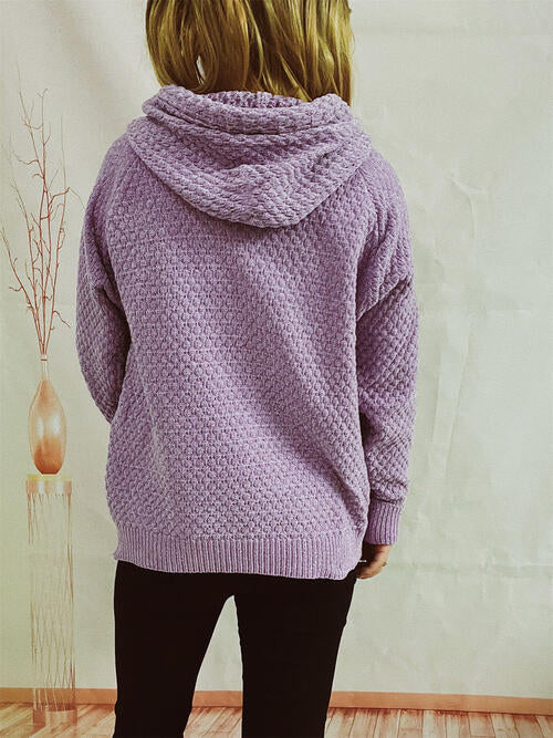 Drawstring Long Sleeve  Hooded Sweater |1mrk.com