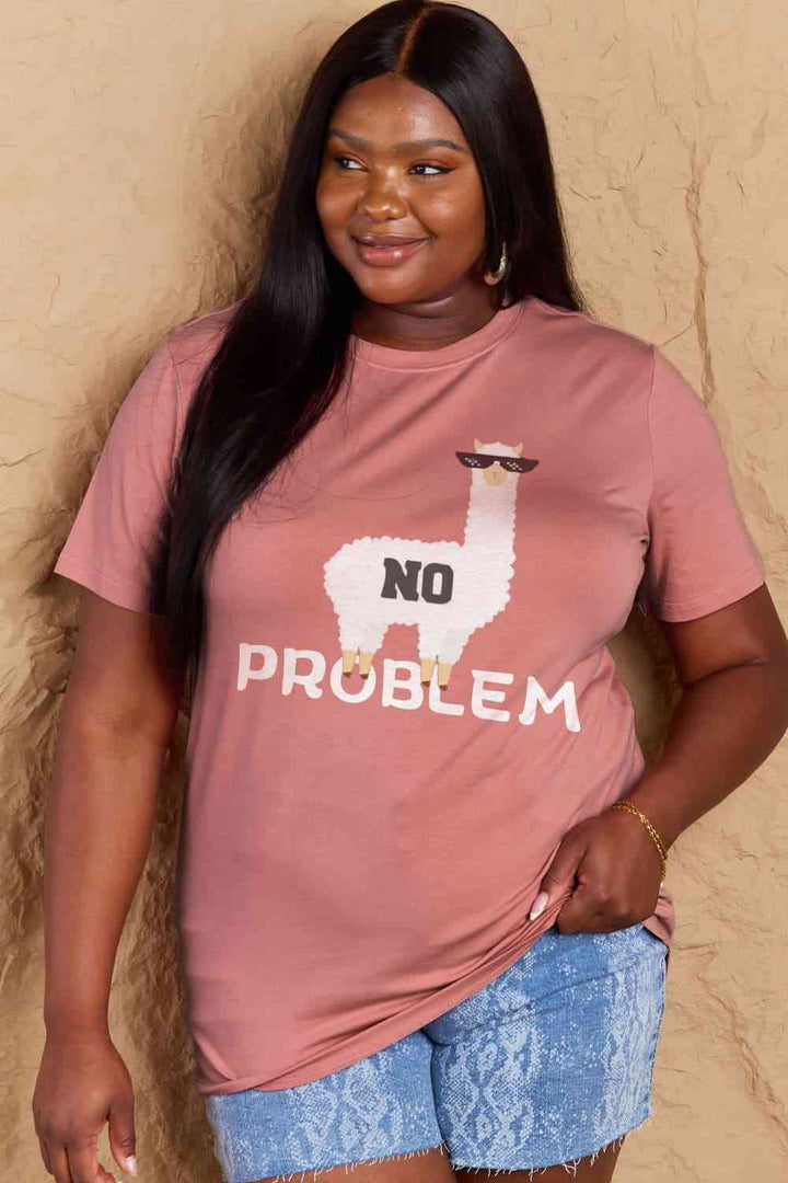 Simply Love Full Size NO PROBLEM Graphic Cotton Tee | 1mrk.com