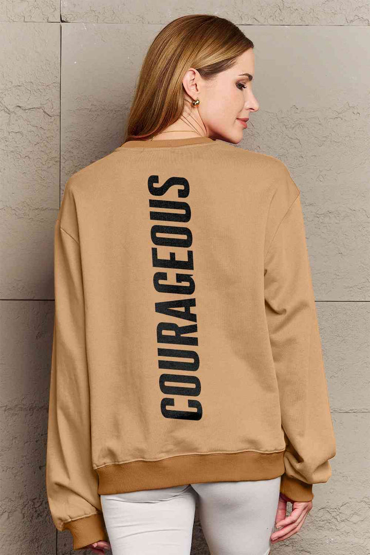 Simply Love Full Size COURAGEOUS Graphic Sweatshirt |1mrk.com