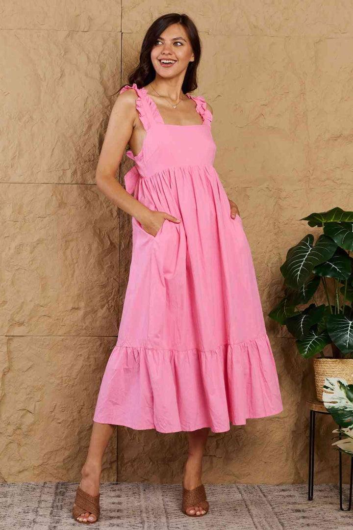 HEYSON Mark My Words Full Size Ruffle Sleeve Flare Midi Dress | 1mrk.com