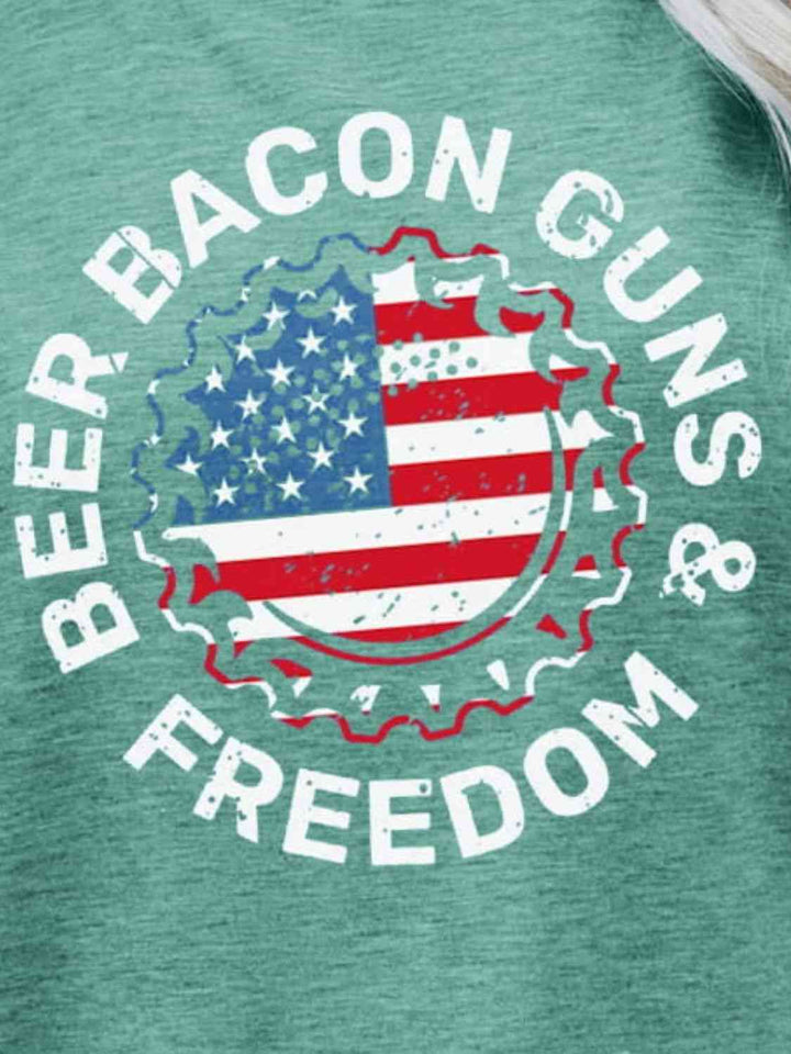 BEER BACON GUNS & FREEDOM US Flag Graphic Tee | 1mrk.com