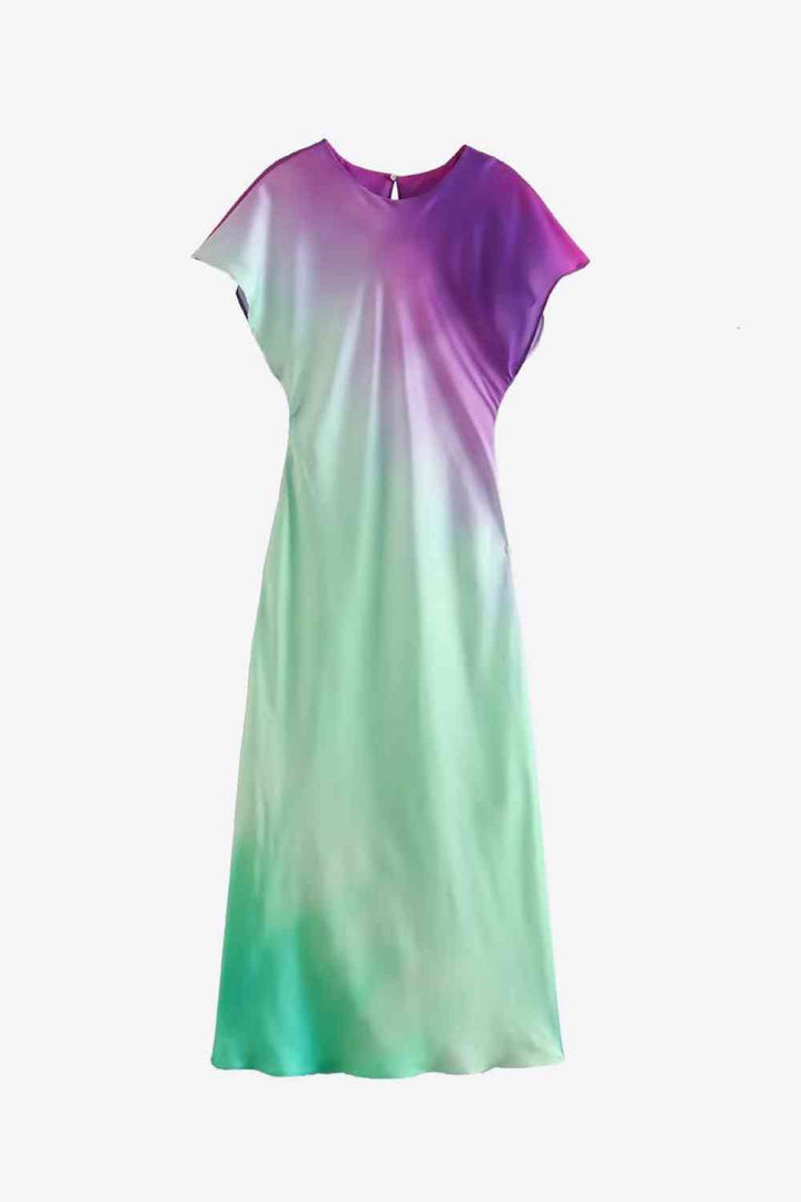 Gradient Round Neck Midi Dress |1mrk.com