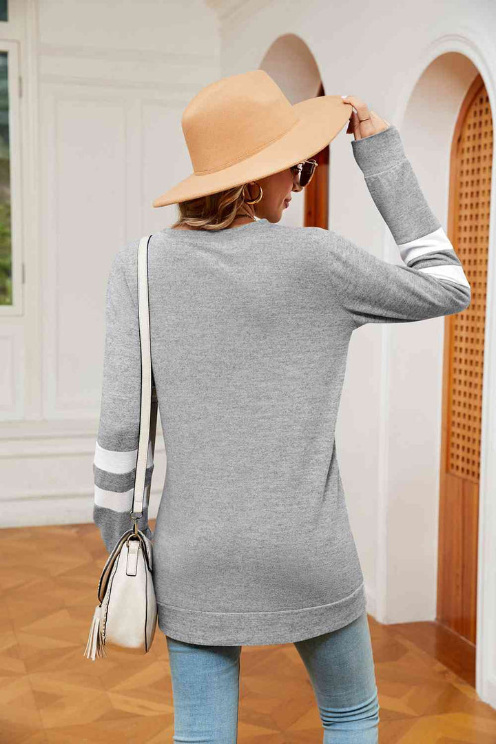 Round Neck Long Sleeve Top | 1mrk.com