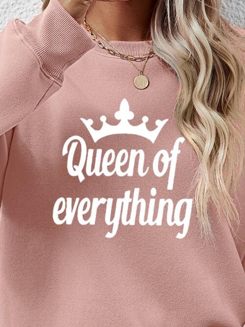 QUEEN OF EVERYTHING Round Neck Sweatshirt |1mrk.com