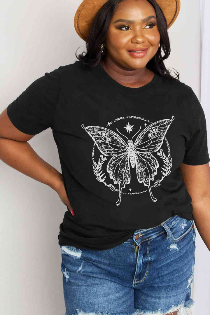 Simply Love Simply Love Full Size Butterfly Graphic Cotton Tee | 1mrk.com