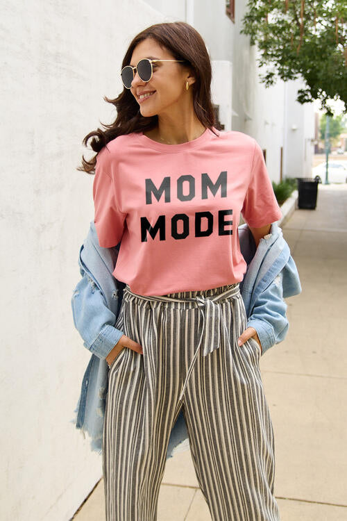 Simply Love Full Size MOM MODE Short Sleeve T-Shirt | 1mrk.com