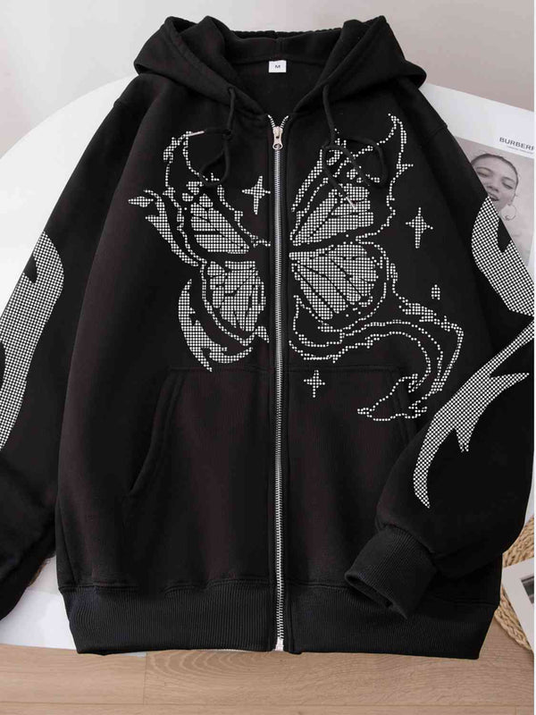 Butterfly Graphic Hooded Jacket | 1mrk.com
