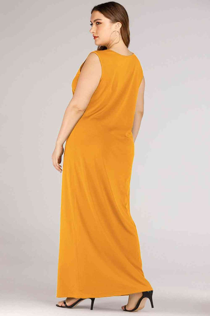 Plus Size Scoop Neck Maxi Tank Dress |1mrk.com