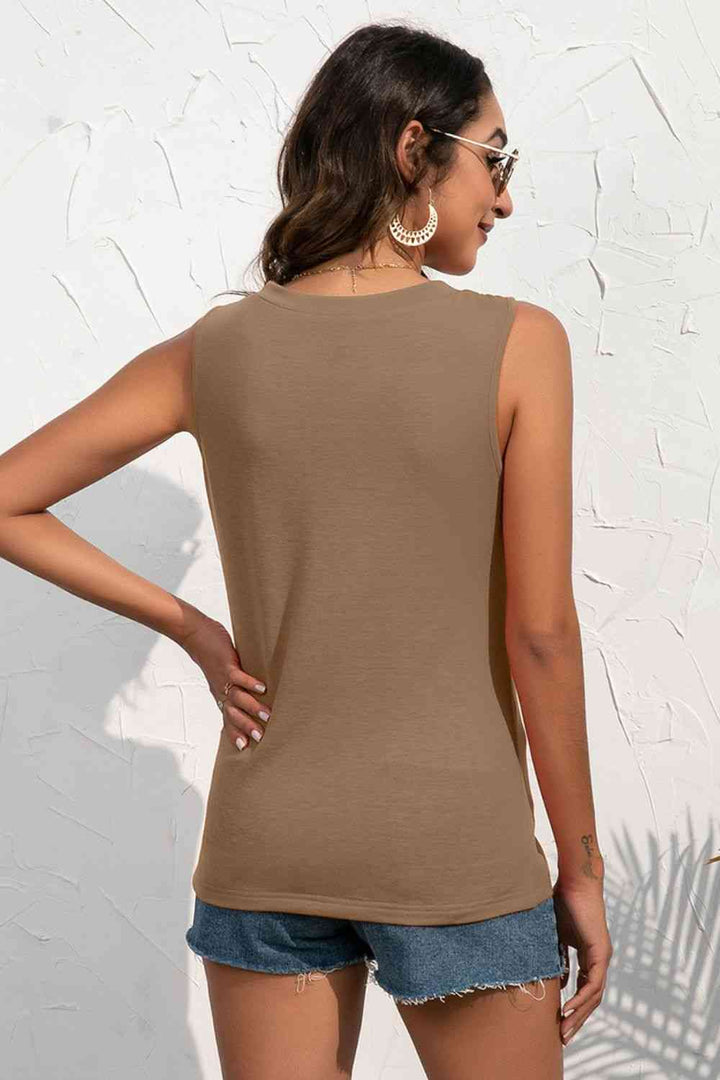 Buttoned Deep V Tank | 1mrk.com