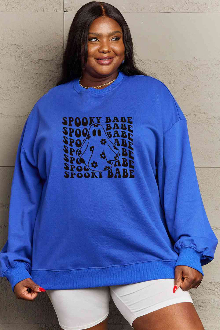 Simply Love Full Size SPOOKY BABE Graphic Sweatshirt |1mrk.com