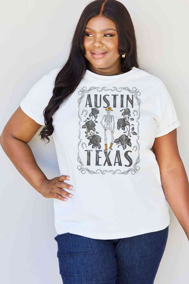 Simply Love Full Size AUSTIN  TEXAS Graphic Cotton T-Shirt | 1mrk.com