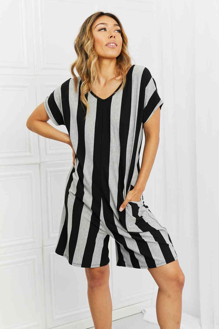 BOMBOM Late Start Striped Romper | 1mrk.com