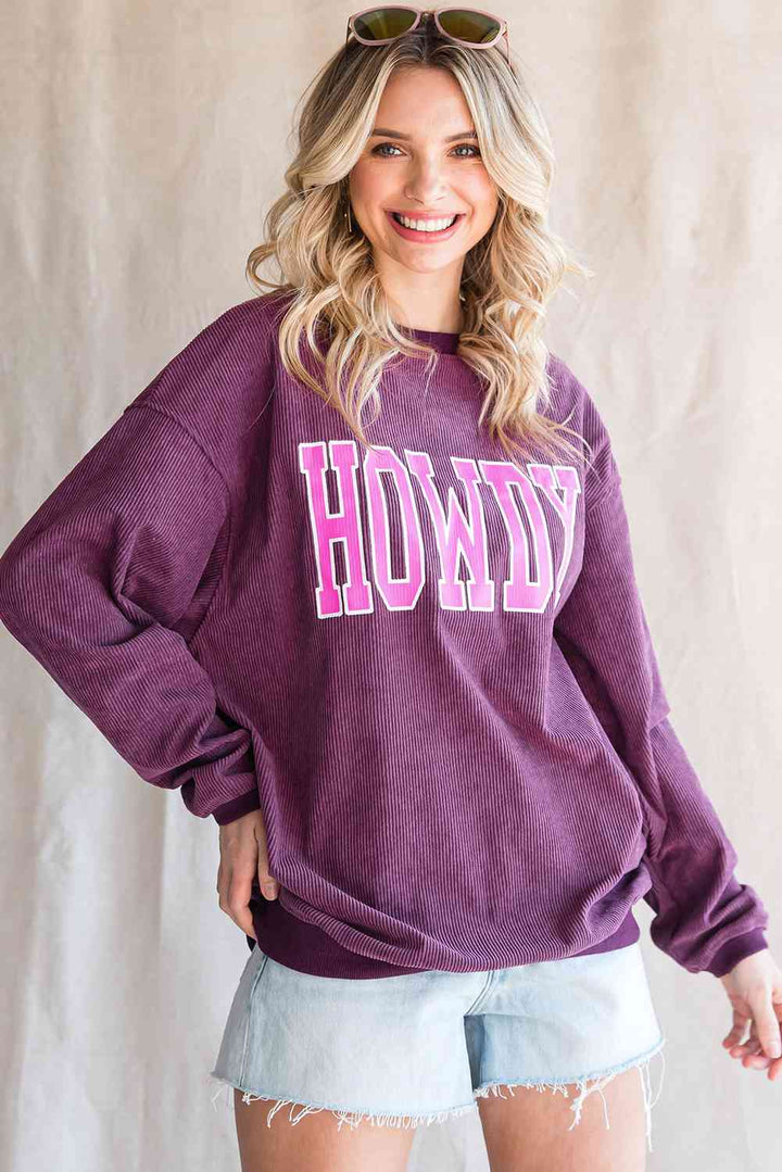 HOWDY Graphic Dropped Shoulder Sweatshirt |1mrk.com