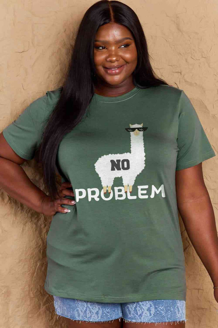 Simply Love Full Size NO PROBLEM Graphic Cotton Tee | 1mrk.com