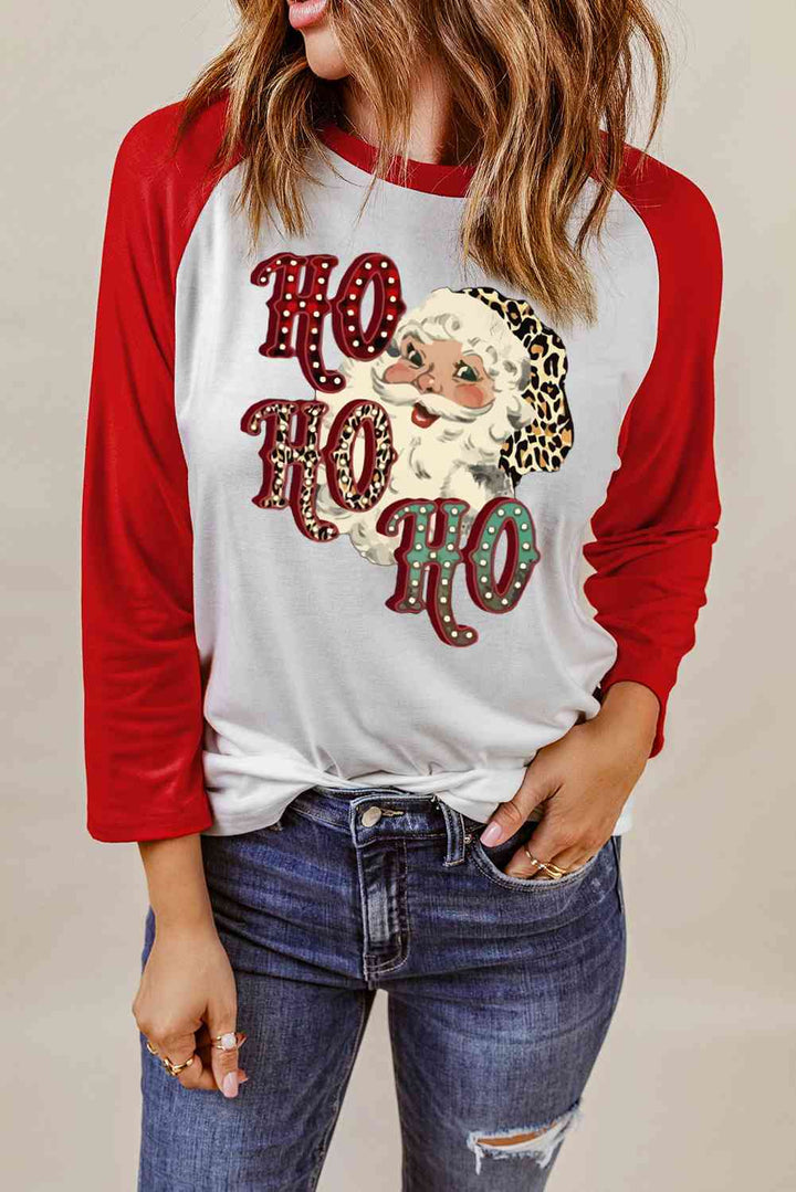 Santa Graphic Raglan Sleeve T-Shirt | 1mrk.com