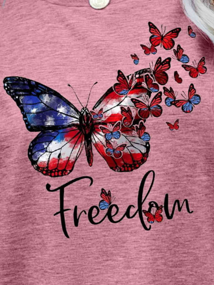 FREEDOM Butterfly Graphic Short Sleeve Tee | 1mrk.com