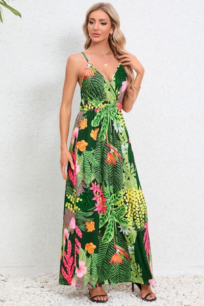 Printed Surplice Maxi Cami Dress | Trendsi