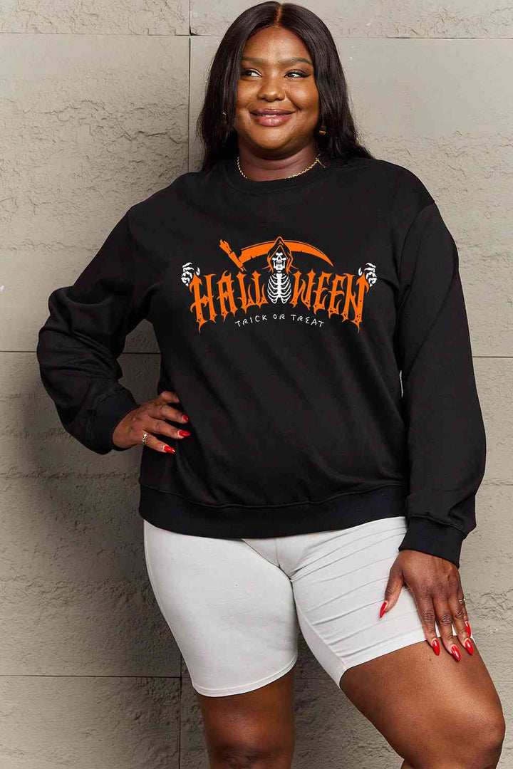 Simply Love Full Size HALLOWEEN TRICK OR TREAT Graphic Sweatshirt |1mrk.com