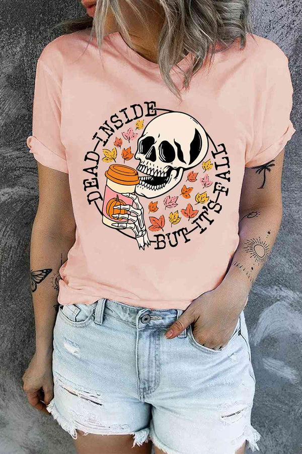 Graphic Round Neck Short Sleeve T-Shirt | 1mrk.com