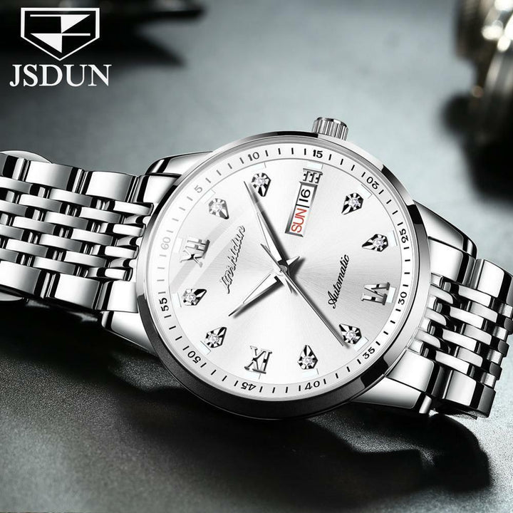 JSDUN 8904 Watch JSDUN Luxury Brand Diamond Stainless Steel Band JSDUN