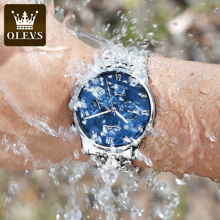 OLEVS 2868 Brand Men Wrist Watch Quartz Water Resistant Stainless Steel OLEVS