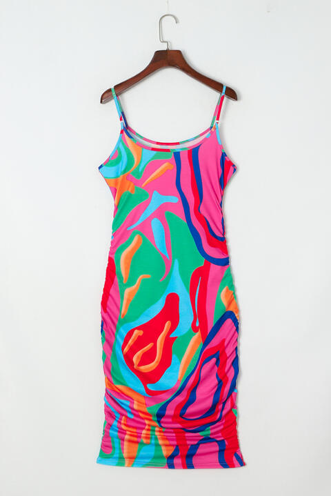 Printed Spaghetti Strap Dress |1mrk.com