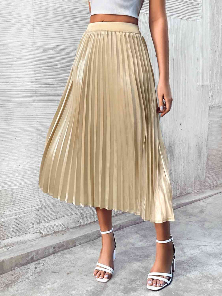 Pleated Midi Skirt |1mrk.com